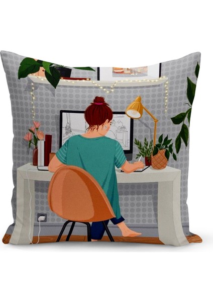 Bohem Serisi Çift Tarafı Dijital Baskılı Kırlent Kılıfı (Bohem Cushion Cover)