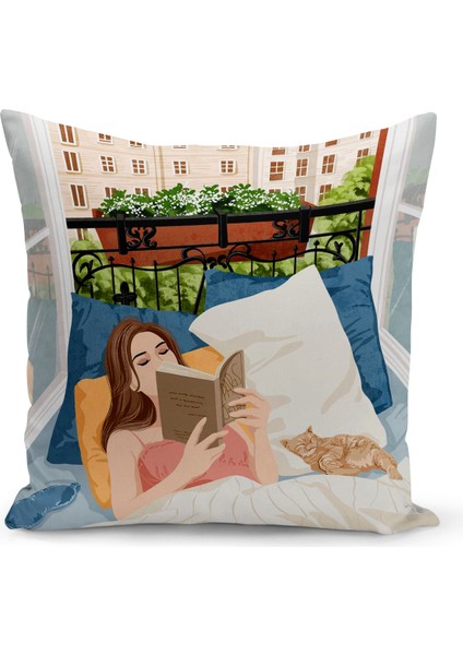 Bohem Serisi Çift Tarafı Dijital Baskılı Kırlent Kılıfı (Bohem Cushion Cover)