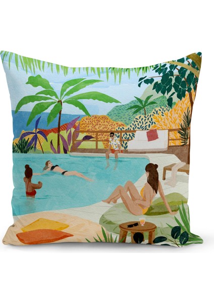 Bohem Serisi Çift Tarafı Dijital Baskılı Kırlent Kılıfı (Bohem Cushion Cover)