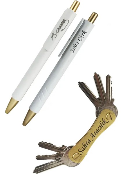 Tükenmez Kalem 8'li Set ve Anahtarlık Isme Özel