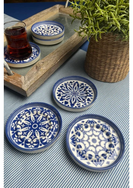 Tabak Evi Mozaik Blue Sefa 6 Lı Çay Tabağı 10CM