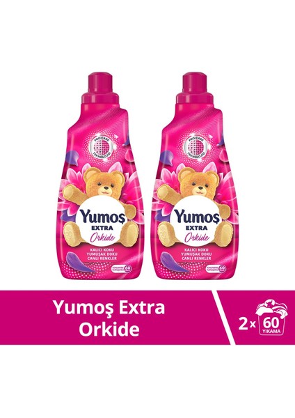 Extra Konsantre Çamaşır Yumuşatıcısı Orkide 1440 ml 60 Yıkama 2 Adet