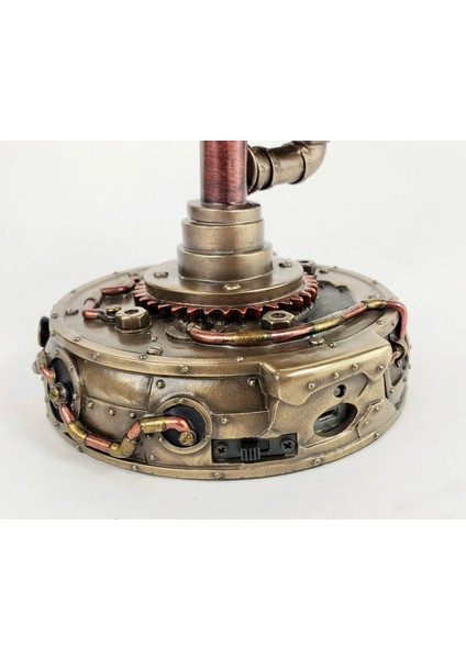 Steampunk Serisi Boru Sistemli, Saatli, Kristal 6lı Kafatası LED Gece Lambası indirimleri