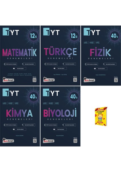 TYT Deneme ler Matematik Türkçe Fizik Kimya Biyoloji 5li Set