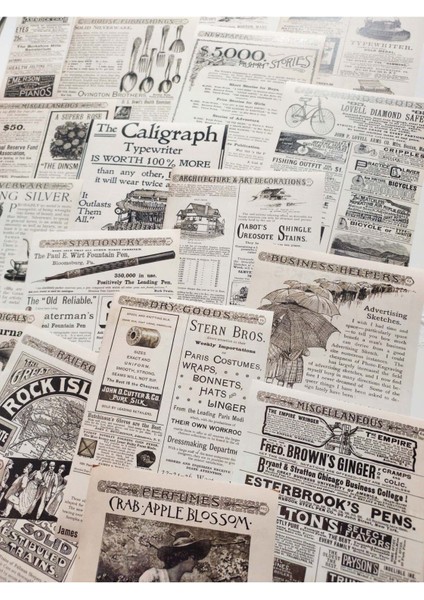 Vintage Gazete Temalı Scrapbook Kağıdı Seti Scrapbooking & Journal fiyatları