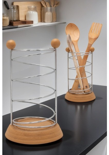 Kaşıklık Kepçelik Stant Krom