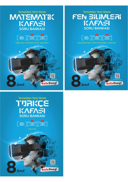 LGS 8.Sınıf Soru Bankası Matematik Fen ve Türkçe 3lü Set