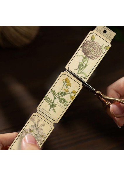 Florist Retro Şerit Sticker Kitap Vintage Bilet Çıkartma Scrapbook & Bullet Journal indirimleri