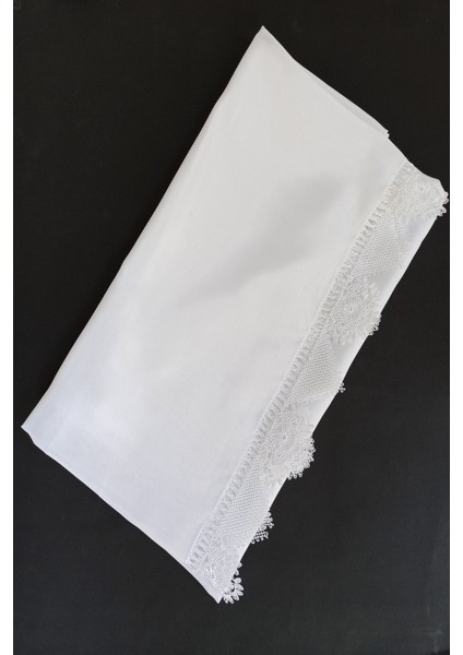 El Işi Iğne Oyası Mevlüt Başörtüsü 140 * 70 cm Boyutunda - Beyaz Enginar Göbek Model modelleri