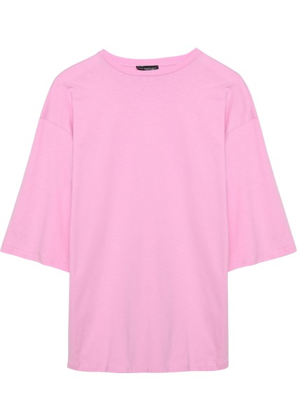 Truvakar Kol Basic Oversize Tişört Pembe