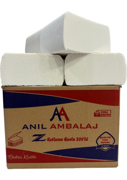 Anıl Ambalaj Plus Z Katlama Kağıt Havlu Dispanser Peçete 200'lü 1200 Adet 1750 gr