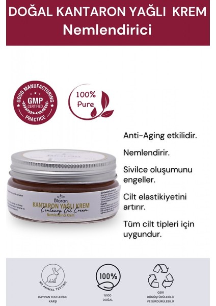 %100 Doğal Kantaron Yağı Bakım Kremi 40 ml