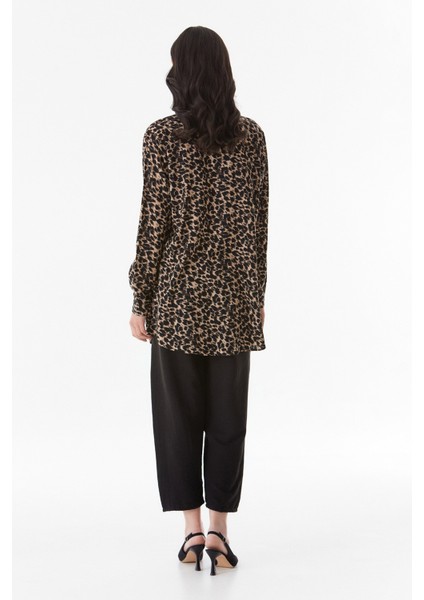 Fullamodest Leopar Desenli Büyük Beden Palazzo Takım fırsatları
