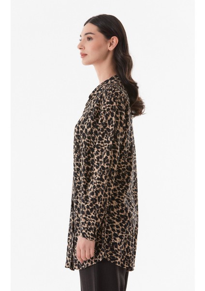 Fullamodest Leopar Desenli Büyük Beden Palazzo Takım indirimleri
