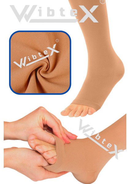 Diz Altı Varis Çorabı Burnu Açık Ten Rengi Orta Basınç Ccl2 Çift Bacak WibteX Diz Altı Varis Çorabı Burnu Açık Ten Rengi Orta Basınç Ccl2 Çift Bacak modelleri