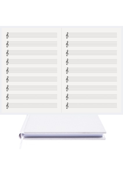Müzik Nota Defteri Sol Anahtarlı + Yıllık Planner El Yapımı El Dikişi A 5