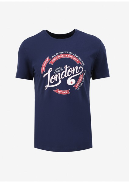 Bisiklet Yaka Lacivert Erkek T-Shirt 232 Lcm 242021 Alısta Lacivert