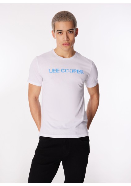 Lee Cooper Bisiklet Yaka Beyaz Erkek T-Shirt 232 Lcm 242018 Carlo Beyaz