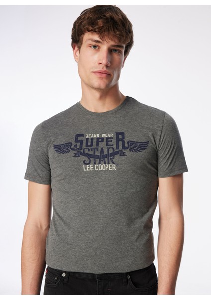 Bisiklet Yaka Antrasit Melanj Erkek T-Shirt 232 Lcm 242046 Sertıw Antrasıt M