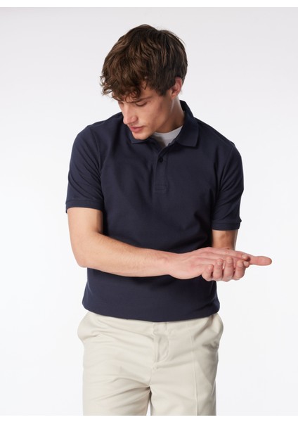 Polo Yaka Lacivert Erkek T-Shirt 232 Lcm 242063 Arch Lacivert