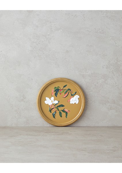 Flowers Polyresin Duvar Aksesuarı Bej