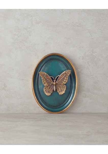 Butterfly Polyresin Duvar Aksesuarı Lacivert