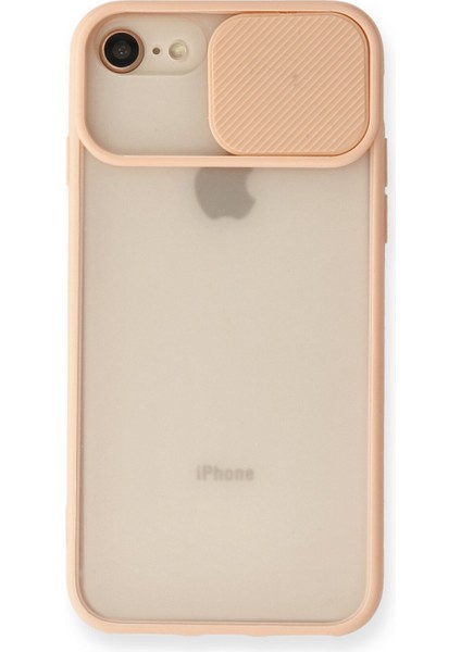 Iphone Se 2020 Kılıf Palm Buzlu Kamera Sürgülü Silikon - Pembe 24051