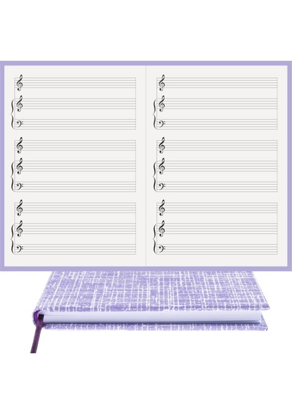 Piyano Nota Defteri (Sesli Sol Fa Anahtarlı Tırnaklı) - Planner El Dikişi (A/5)