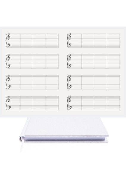 Piyano Nota Defteri (Sol Fa Anahtarlı Kesik Çizgili) - Planner El Dikişi (A/5)