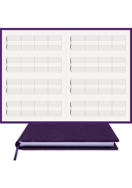 Piyano Nota Defteri (Anahtarsız Tırnaklı Kesik Çizgili) - Planner El Dikişi (A/5) fırsatları