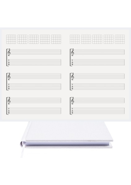 Gitar Nota Defteri (Sol ve Tab Anahtarlı Akortlu) - Planner El Dikişi (A/5) fırsatları