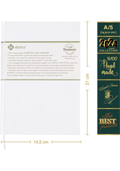 Piyano Nota Defteri (Ikili Sistem, 3 Sol 1 Fa Anahtarlı) - Planner El Dikişi (A/5)