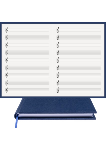 Müzik Nota Defteri (Sol Anahtarlı Kesik Çizgili) - Yıllık Planner El Dikişi (A/5) fırsatları