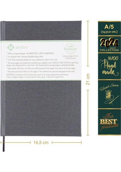 Piyano Nota Defteri (Anahtarsız Tırnaklı Kesik Çizgili) - Planner El Dikişi (A/5) modelleri