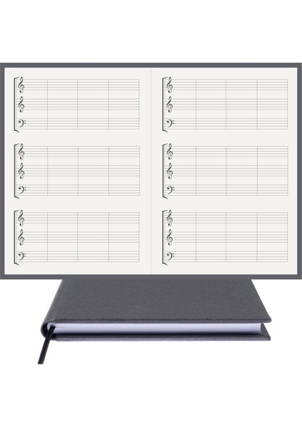 Piyano Nota Defteri (Sol Sol Fa Anahtarlı) - Planner El Dikişi, Özel Tasarım (A/5)