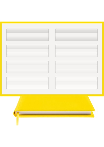 Gitar Nota Defteri (Anahtarsız Ikili Sistem) - Planner El Dikişi, Özel Tasarım (A/5)