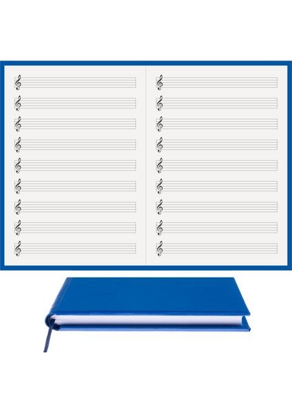 Müzik Nota Defteri (Sol Anahtar Çift Kesik Çizgi) - Yıllık Planner El Dikişi (A/5) fırsatları