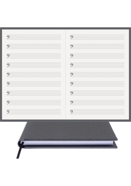 Müzik Nota Defteri (Fa Anahtarlı) - Planner El Dikişi, Özel Tasarım (A/5) fırsatları