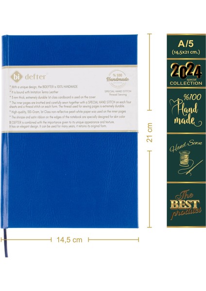 Piyano Nota Defteri (Ikili Sistem, 2 Sol 2 Fa Anahtarlı) - Planner El Dikişi (A/5)