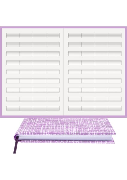 Müzik Nota Defteri (Anahtarsız Dört Kesik Çizgili) - Yıllık Planner El Dikişi (A/5) fırsatları