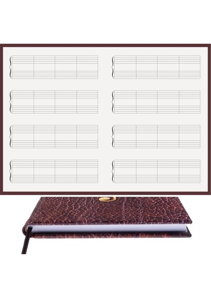 Piyano Nota Defteri (Anahtarsız Tırnaklı Kesik Çizgili) - Planner El Dikişi (A/5) fırsatları