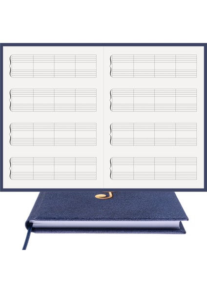 Piyano Nota Defteri (Anahtarsız Tırnaklı Kesik Çizgili) - Planner El Dikişi (A/5) fırsatları