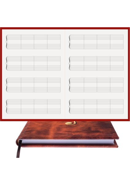 Piyano Nota Defteri (Anahtarsız Tırnaklı Kesik Çizgili) - Planner El Dikişi (A/5) fırsatları