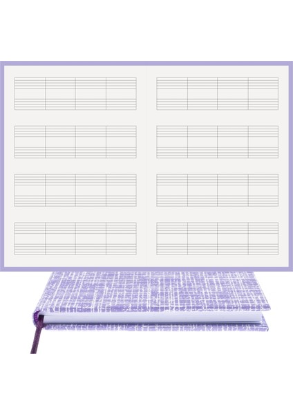 Piyano Nota Defteri (Anahtarsız Dört Kesik Çizgi) - Yıllık Planner El Dikişi (A/5)