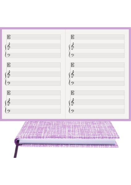 Piyano Nota Defteri (Do Sol Fa Anahtarlı Tırnaklı) - Planner El Dikişi (A/5)