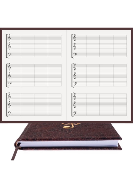 Piyano Nota Defteri (Sol Sol Fa Anahtarlı) - Planner El Dikişi, Özel Tasarım (A/5) fırsatları