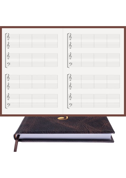 Piyano Nota Defteri (Ikili Sistem, 3 Sol 1 Fa Anahtarlı) - Planner El Dikişi (A/5)