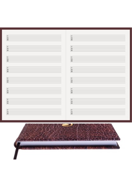 Gitar Nota Defteri (Tab Anahtarlı, Sol Kesik Çizgili) - Planner El Dikişi (A/5) fırsatları