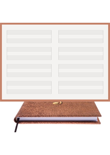 Gitar Nota Defteri (Anahtarsız Ikili Sistem) - Planner El Dikişi, Özel Tasarım (A/5)