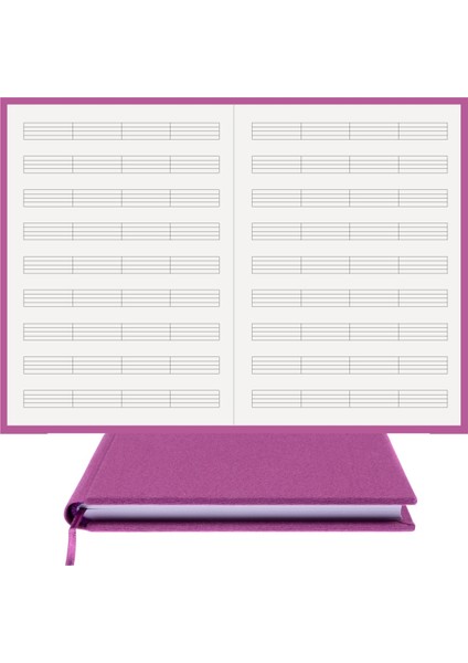 Müzik Nota Defteri (Anahtarsız Dört Kesik Çizgili) - Yıllık Planner El Dikişi (A/5) fırsatları